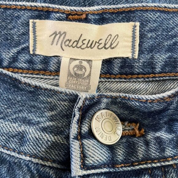 Madewell Low-Slung Straight Leg Jeans Size 28 Button Fly 100% Cotton - Picture 11 of 15